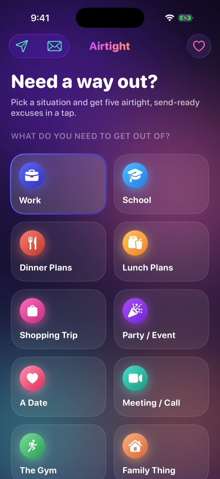 Airtight: Excuse Generator screenshot