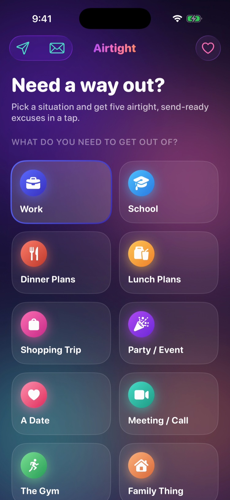 Airtight: Excuse Generator screenshot